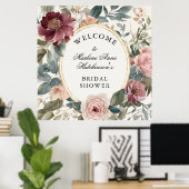 French Gold Floral Elegantes Brautparty Tee Poster (Heimbüro)