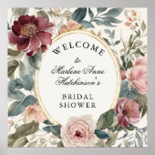 French Gold Floral Elegantes Brautparty Tee Poster (Vorne)