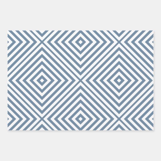 French Gray Diamond Zickzack Geschenkpapier Set (Vorderseite 2)