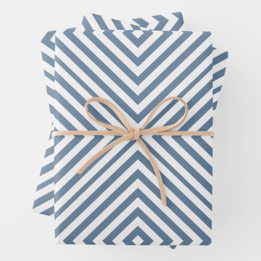 French Gray Diamond Zickzack Geschenkpapier Set (Beispiel)