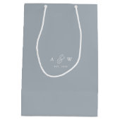 French Grey Wedding Welcome Gift Bag Mittlere Geschenktüte (Rückseite)