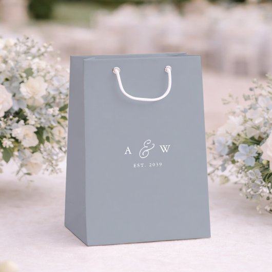 French Grey Wedding Welcome Gift Bag Mittlere Geschenktüte