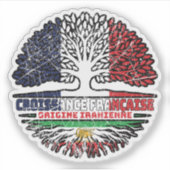 French Grown, Iranian Roots – Lion and Sun Aufkleber (Vorderseite)