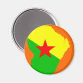 FRENCH-Guiana-Karte Magnet (Vorderseite/Rückseite)