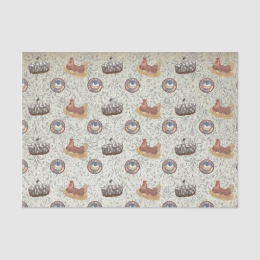 French Hens Tissue Paper Seidenpapier (Vorderseite)