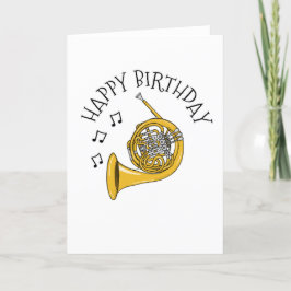 French Horn Birthday Card Hornist Brassmusiker Dankeskarte