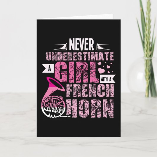 French Horn Girl Karte (Vorderseite)