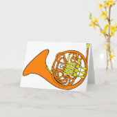 French Horn Greeting Karte (Gelbe Blume)