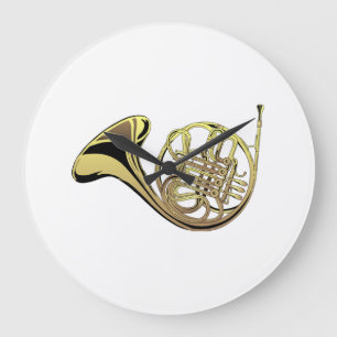 French Horn Große Wanduhr