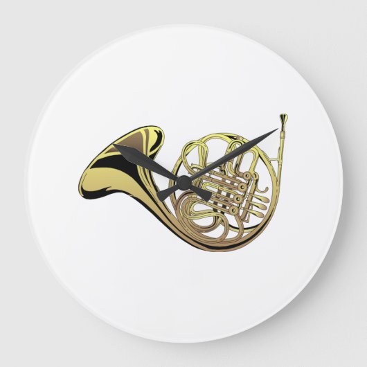 French Horn Große Wanduhr (Vorderseite)