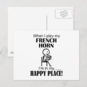French Horn Happy Place Postkarte (Vorne/Hinten)