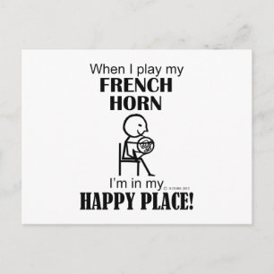 French Horn Happy Place Postkarte