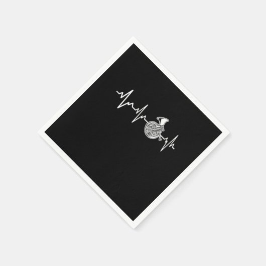 French Horn Heartbeat Hornist Gift Idea Serviette (Ecke)