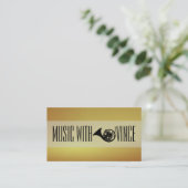 French Horn Instructor Music Studio Business Card Visitenkarte (Stehend Vorderseite)