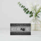 French Horn Instructor Music Studio Business Card Visitenkarte (Stehend Vorderseite)