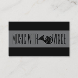 French Horn Instructor Music Studio Business Card Visitenkarte