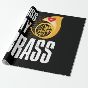 French Horn Kiss My Brass Idea Geschenkpapier