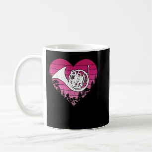 French Horn Music Lover Vintage Heart French Horn Kaffeetasse