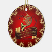 French Horn ~ Musical Scroll ~ Frohe Weihnachten ~ Keramik Ornament (Links)