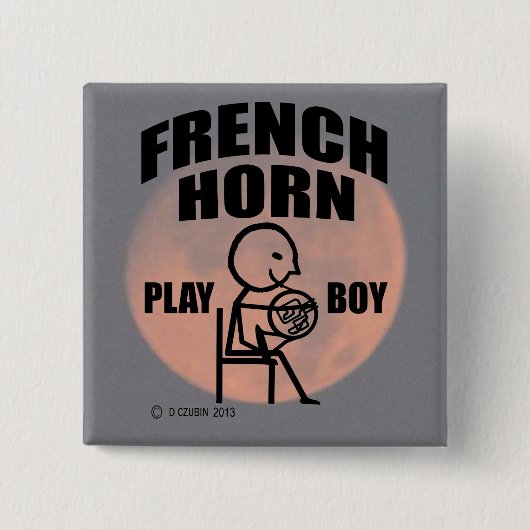 French Horn Play Boy Button (Vorderseite)