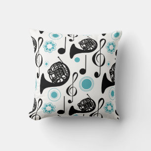 French Horn Player Gift Musiknotens Band Orchestra Kissen