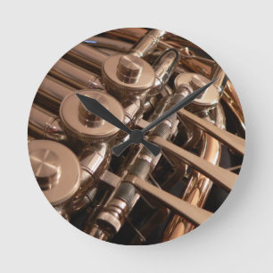 French Horn Runde Wanduhr