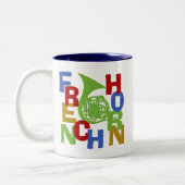French Horn Scramble Zweifarbige Tasse (Links)