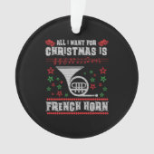 French Horn Ugly Christmas Sweater Shirt Ornament (Vorderseite)