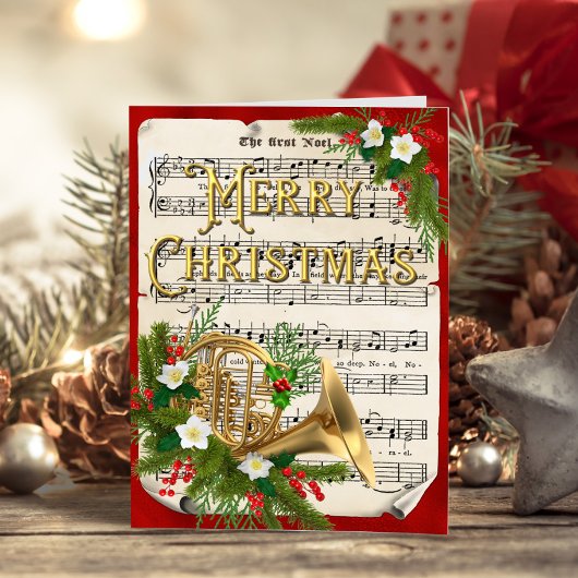 French Horn Vintag Sheet Music - Weihnachten