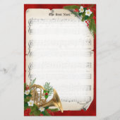 French Horn Vintag Sheet Music - Weihnachten Briefpapier (Vorderseite)