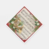 French Horn Weihnachtsmusik Serviette (Ecke)