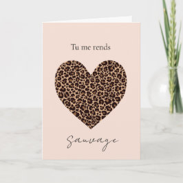 French I'm Wild for You Valentine's Day Card Karte