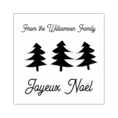 French Joyeux Noël Christmas Trees Rubber Briefmar Gummistempel (Prägung)