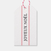 French Joyeux Noël Red Strip Weihnachten Geschenkanhänger (Vorderseite)