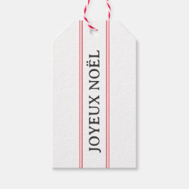 French Joyeux Noël Red Strip Weihnachten Geschenkanhänger