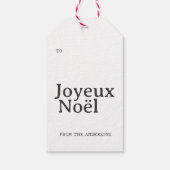 French Joyeux Noël Red Strip Weihnachten Geschenkanhänger (Rückseite)