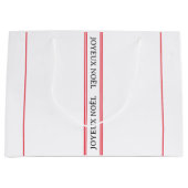 French Joyeux Noël Red Strip Weihnachten Große Geschenktüte (Vorderseite)
