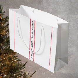 French Joyeux Noël Red Strip Weihnachten Große Geschenktüte