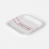 French Joyeux Noël Red Strip Weihnachten Pappteller (Gewinkelt)