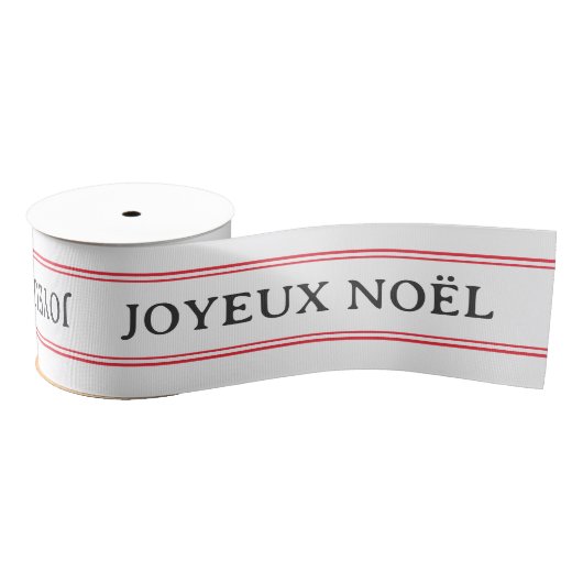 French Joyeux Noël Red Strip Weihnachten Ripsband (Spule)
