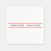 French Joyeux Noël Red Strip Weihnachten Serviette (Vorderseite)