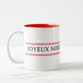 French Joyeux Noël Red Strip Weihnachten Zweifarbige Tasse