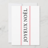 French Joyeux Noël Red Strip Weihnachtsfest Party Einladung (Vorderseite)