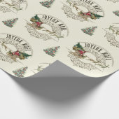 French Joyeux Weihnachten Santa Reindeer Frohe Wei Geschenkpapier (Ecke)