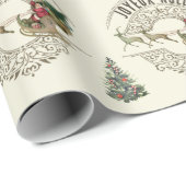 French Joyeux Weihnachten Santa Reindeer Frohe Wei Geschenkpapier (Rolleneckpunkt)