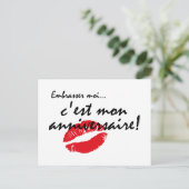 French Kiss Me Geburtstag Postkarte (Stehend Vorderseite)