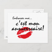 French Kiss Me Geburtstag Postkarte (Vorne/Hinten)