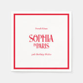 French Kisses & 30th Birthday Wishes Paris Party Serviette (Vorderseite)