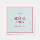 French Kisses & 40th Birthday Wishes Paris Party Serviette (Vorderseite)