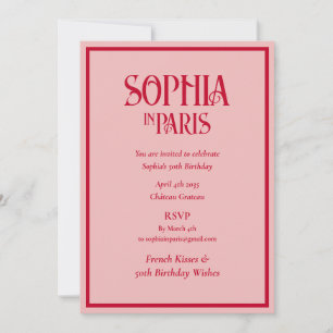 French Kisses 50. Geburtstag Wishings Paris Geburt Einladung